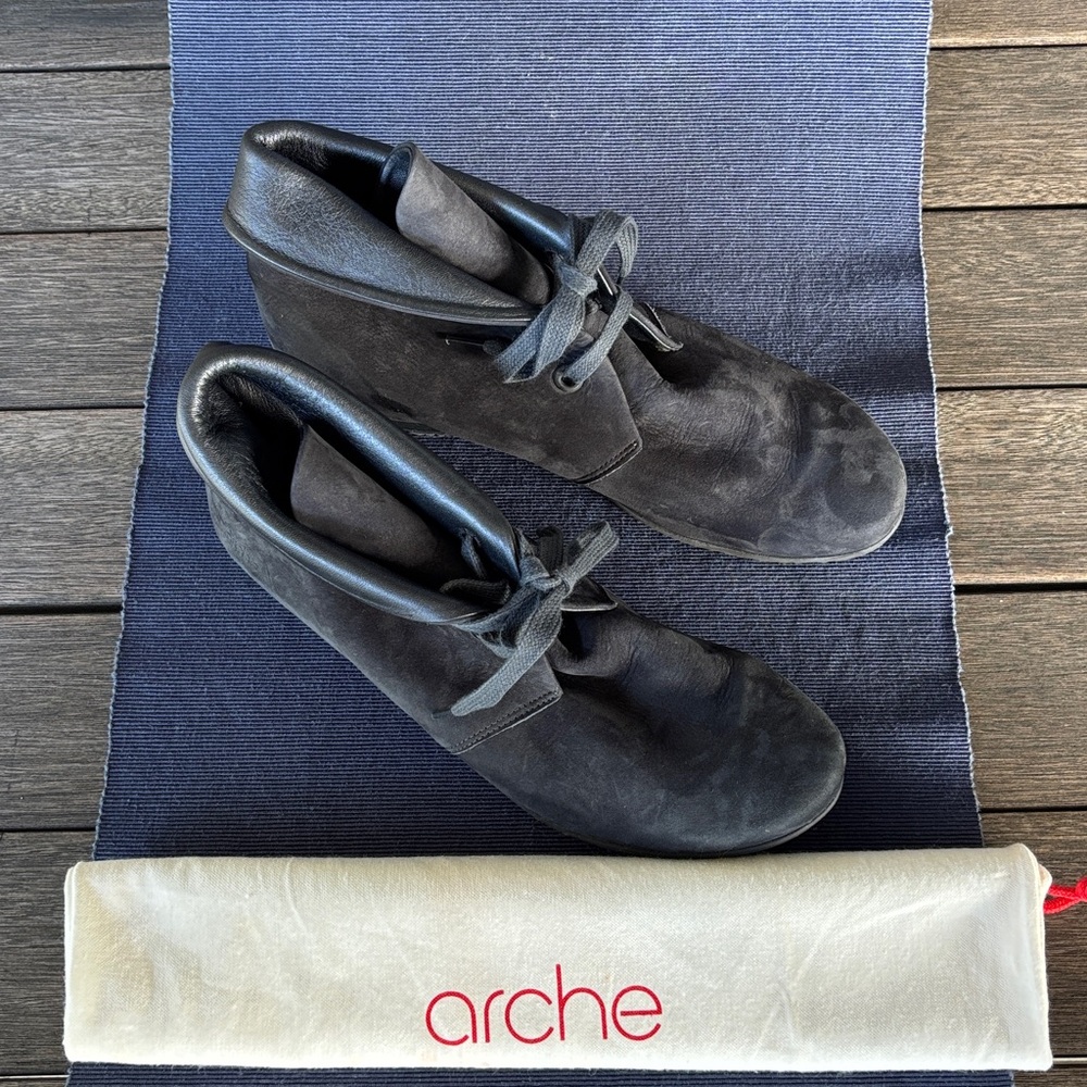Arche Black Suede Ankle Boots